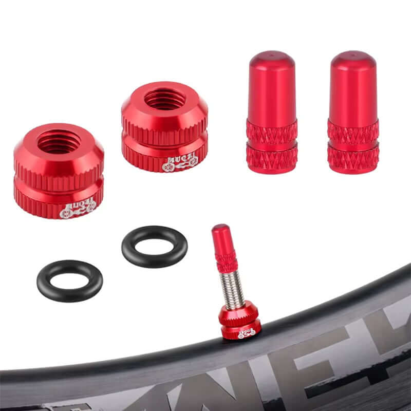 2~8Sets Bicycle Tire Valve Nut with Presta Valve Cap Set MTB Road Bike Tubeless Presta Valve Protection Screw and Cover