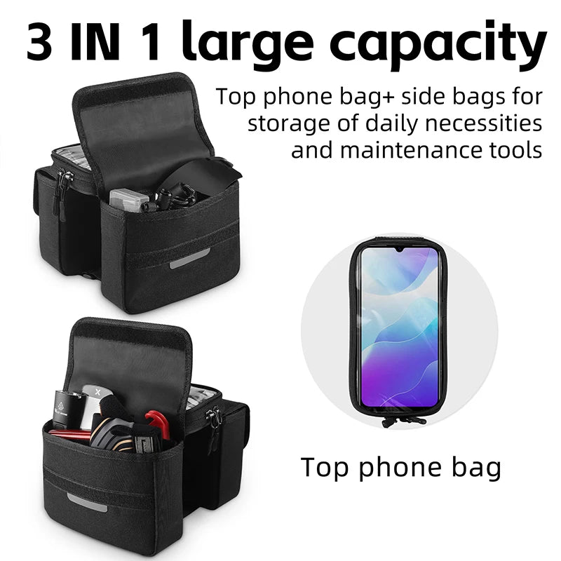 Bicycle Bag Cycling Top Front Tube Frame Bag 7.0Inches Phone Case Storage Touch Screen MTB Road Bike Bag Accessories