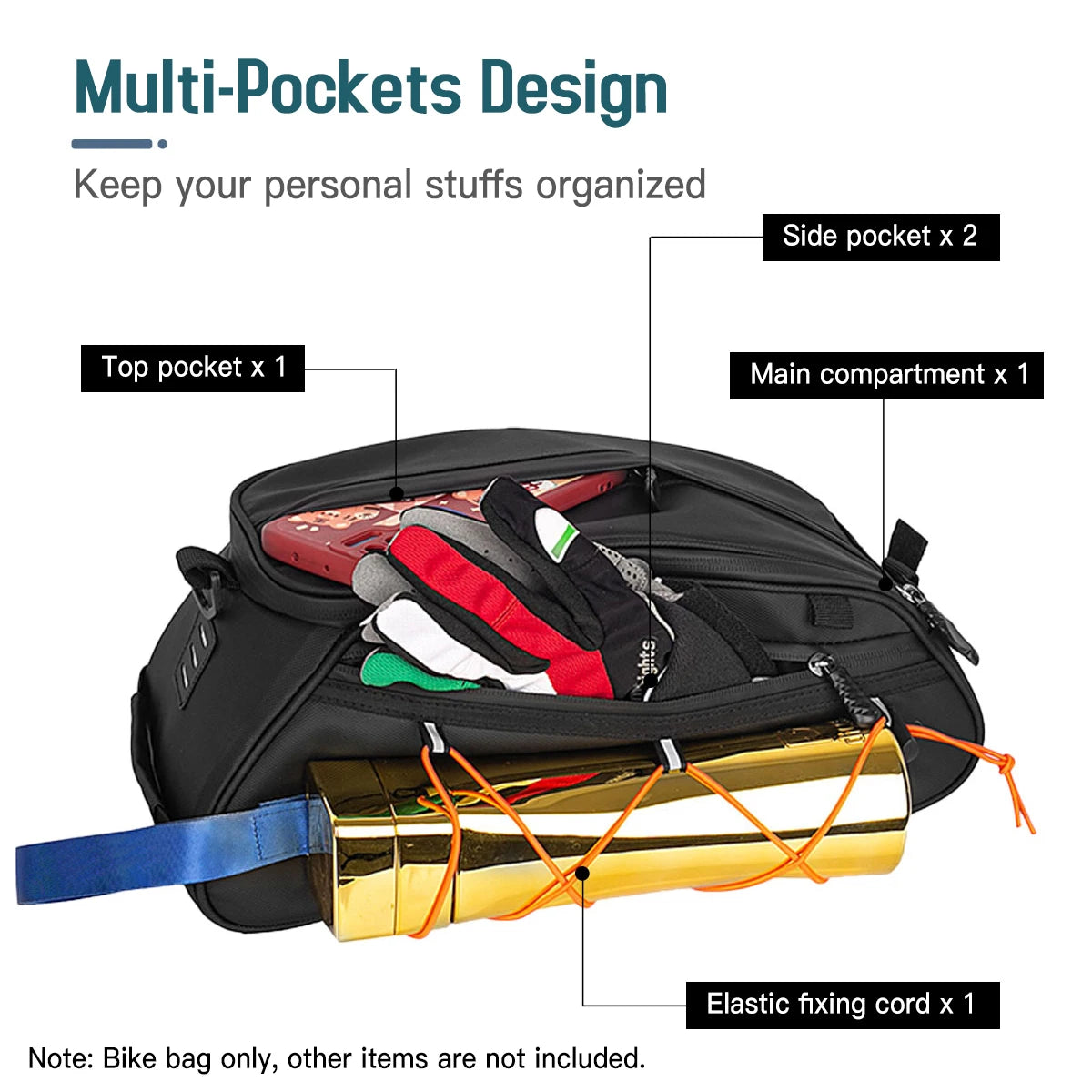 3 in 1 Bike Rack Bag Trunk Bag Waterproof Bicycle Rear Seat Bag Cooler Bag with 2 Side Hanging Bags Cycling Cargo Luggage Bag